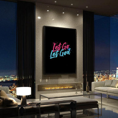 Let Go & Let God Canvas - Religious Canvas Art - Christian Canvas Wall Art - Ciaocustom