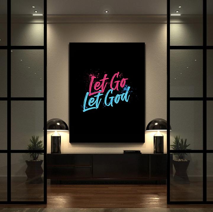 Let Go & Let God Canvas - Religious Canvas Art - Christian Canvas Wall Art - Ciaocustom