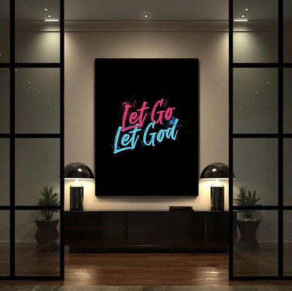 Let Go & Let God Canvas - Religious Canvas Art - Christian Canvas Wall Art - Ciaocustom
