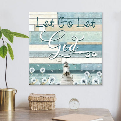 Let Go Let God Canvas Wall Art - Christian Wall Art - Religious Wall Decor