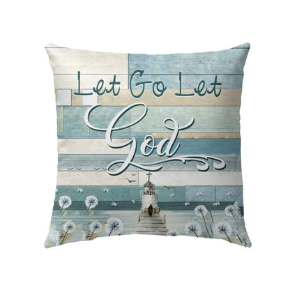 Let Go Let God Throw Pillow - Christian Pillows