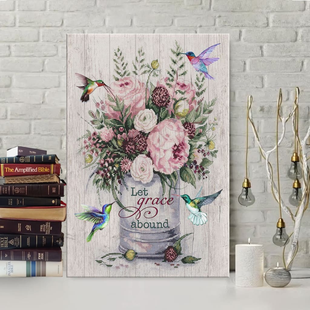 Let Grace Abound Canvas Wall Art - Christian Canvas Prints - Bible Verse Canvas