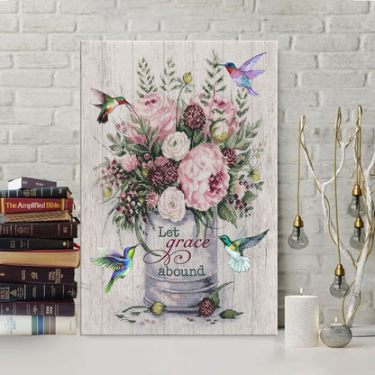Let Grace Abound Canvas Wall Art - Christian Canvas Prints - Bible Verse Canvas