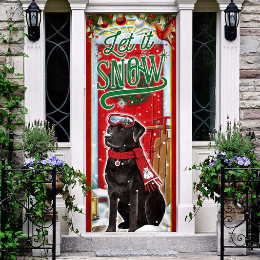 Let It Snow Door Cover - Labrador Retriever - Christmas Door Cover - Christmas Outdoor Decoration