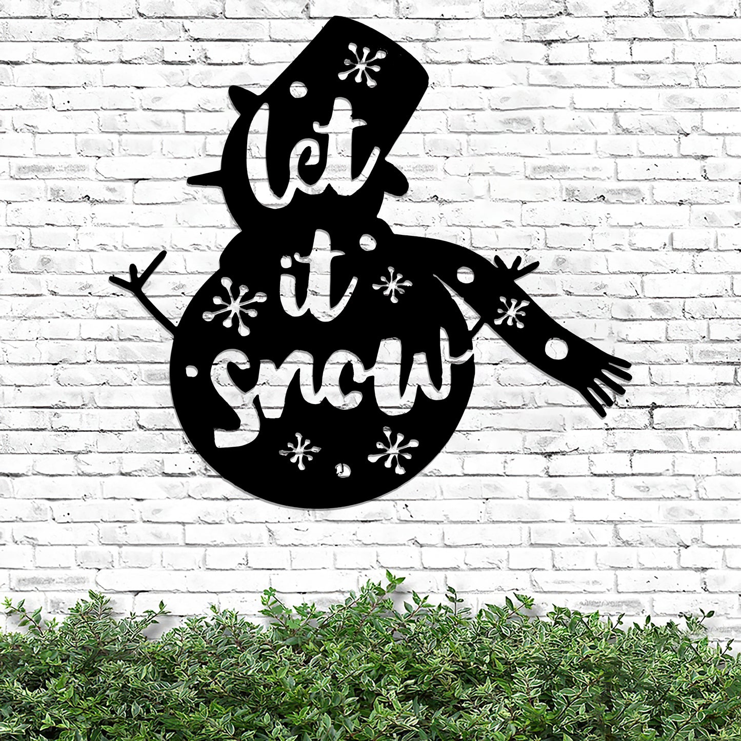 Let It Snow Metal Sign - Snowman Metal Wall Art - Christmas Metal Wall Décor - Ciaocustom