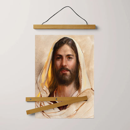 Let Not Your Hearts Be Troubled Hanging Canvas Wall Art - Jesus Picture - Jesus Portrait Canvas - Religious Canvas