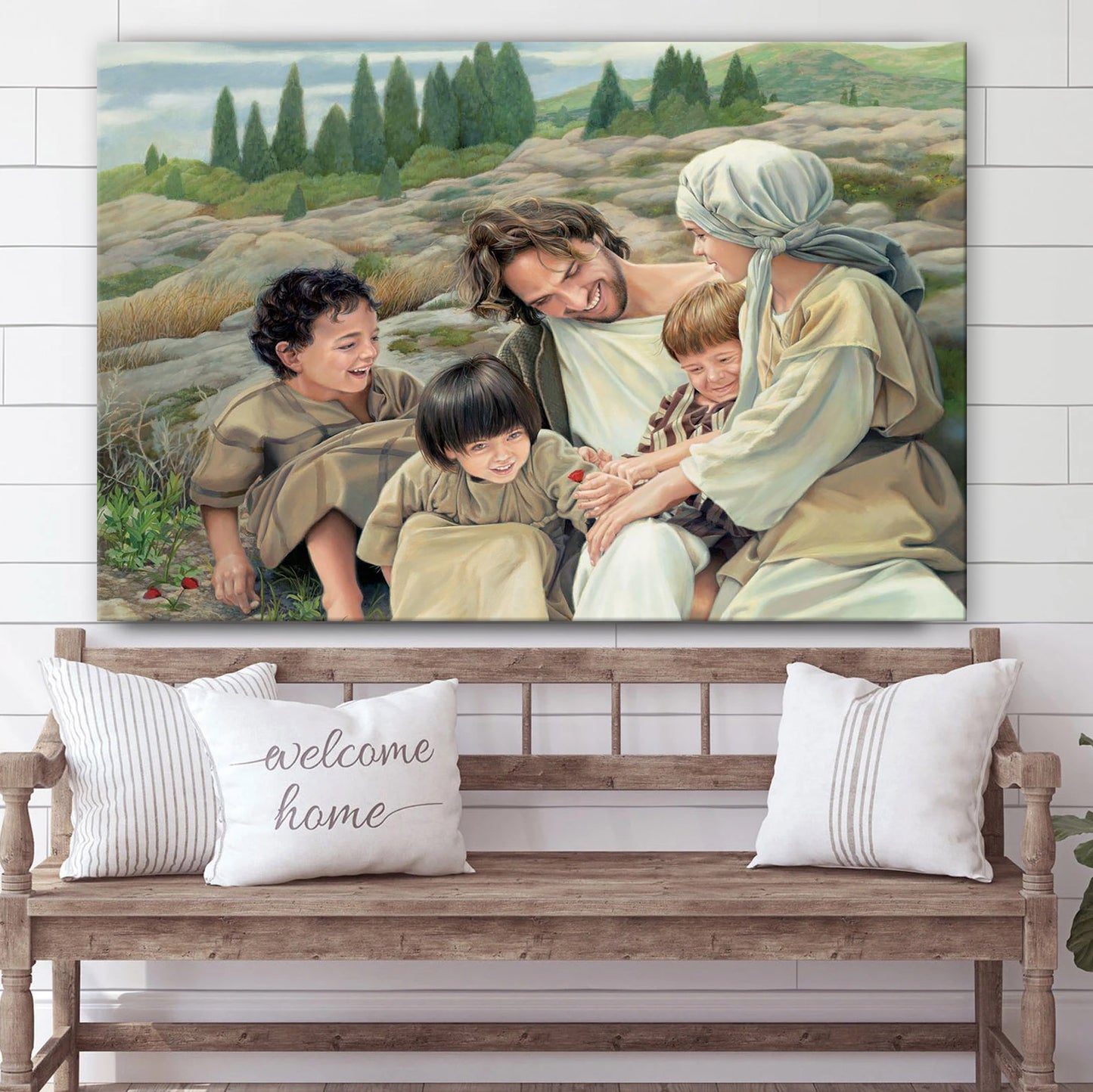 Let The Children Come Canvas Wall Art - Christian Wall Decor
