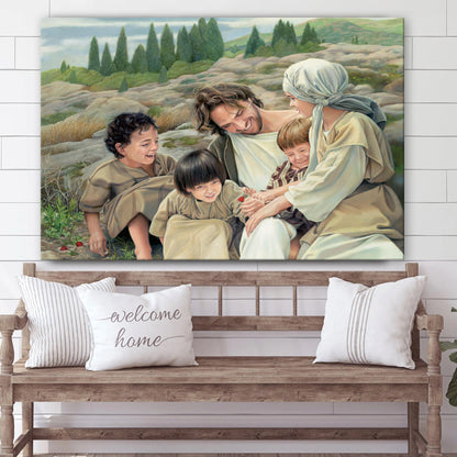 Let The Children Come Canvas Wall Art - Christian Wall Decor