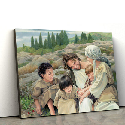 Let The Children Come Canvas Wall Art - Christian Wall Decor