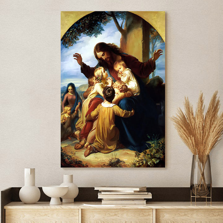 Let The Children Come To Me  Canvas Wall Art - Jesus Canvas Pictures - Christian Wall Art