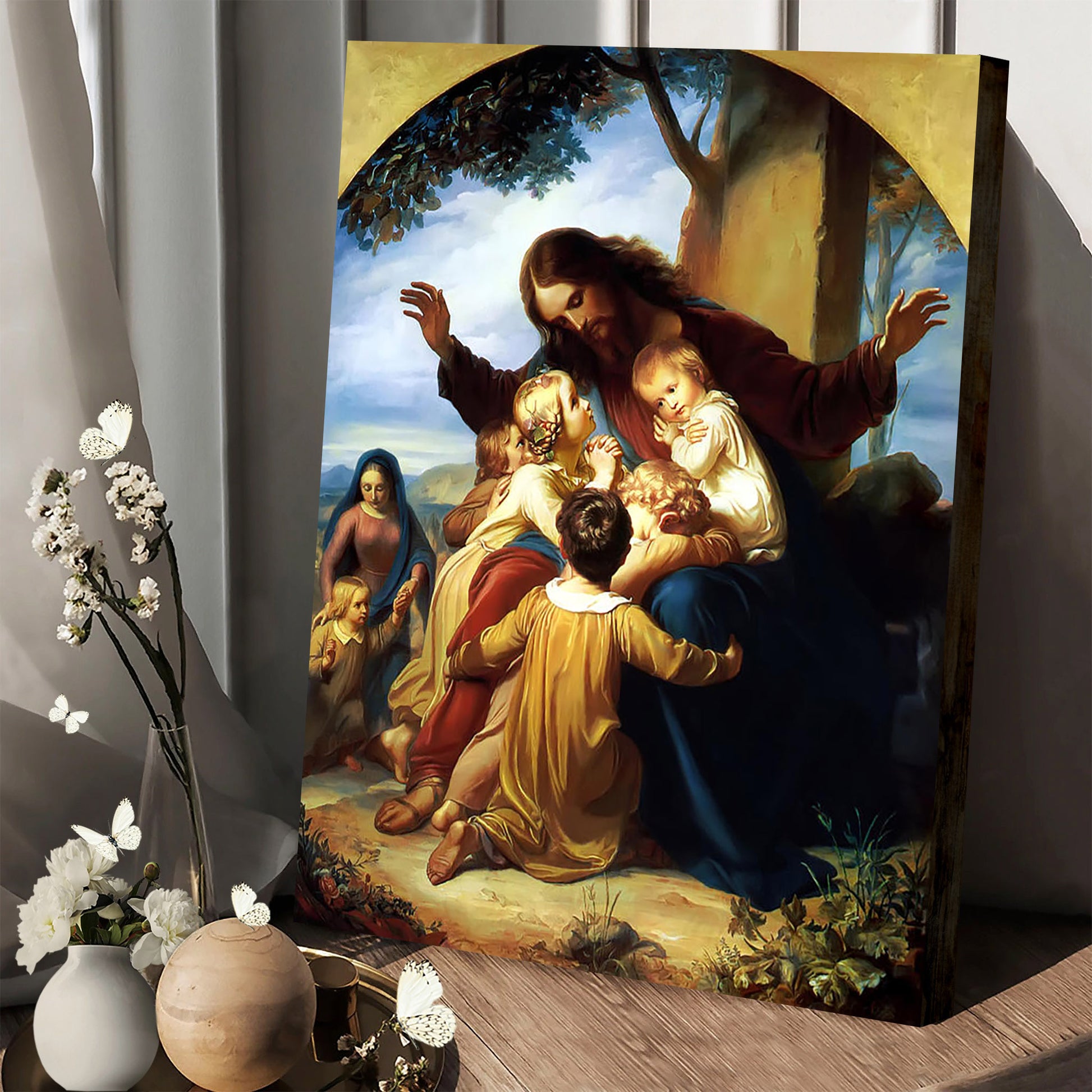 Let The Children Come To Me  Canvas Wall Art - Jesus Canvas Pictures - Christian Wall Art