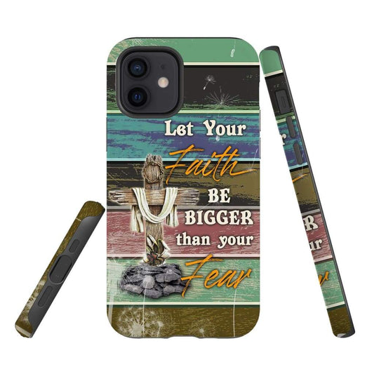 Let Your Faith Be Bigger Than Your Fear - Cross With White Cloth Phone Case - Inspirational Bible Scripture iPhone Cases