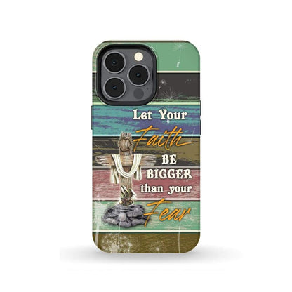 Let Your Faith Be Bigger Than Your Fear - Cross With White Cloth Phone Case - Inspirational Bible Scripture iPhone Cases