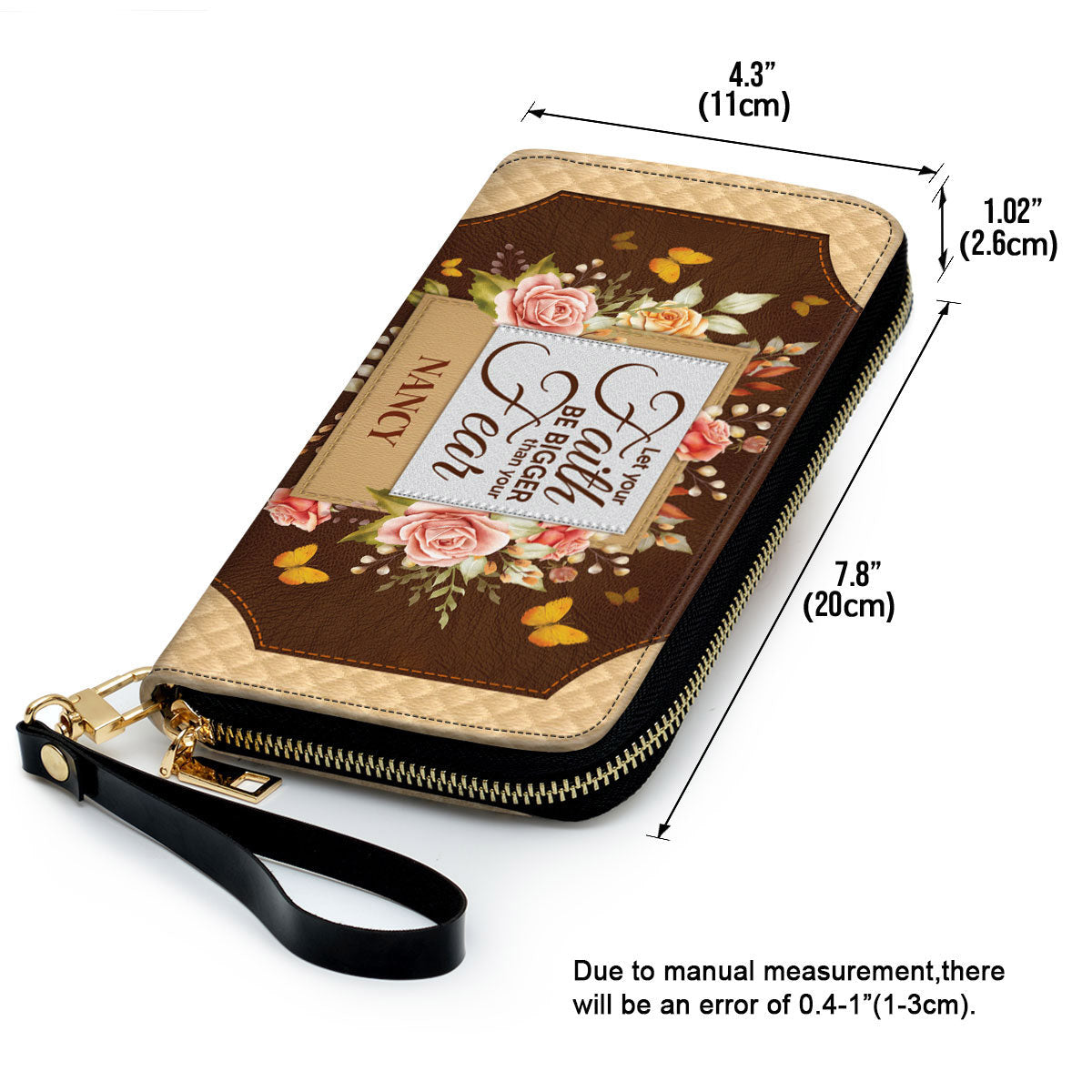 Let Your Faith Be Bigger Than Your Fear Awesome Clutch Purse For Women - Personalized Name - Christian Gifts For Women