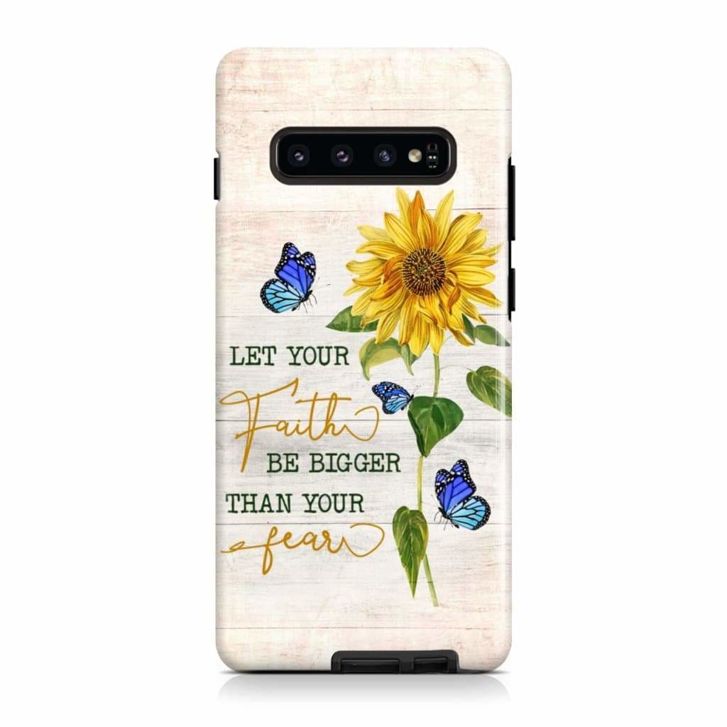 Let Your Faith Be Bigger Than Your Fear Butterfly Sunflower Christian Phone Case - Scripture Phone Cases - Iphone Cases Christian