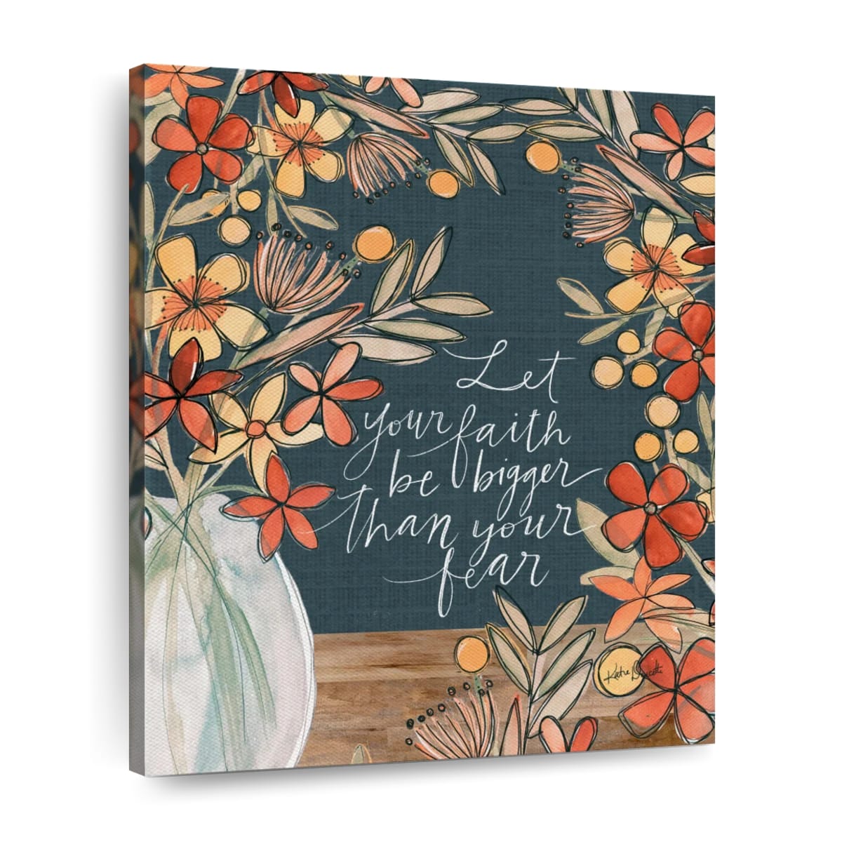 Let Your Faith Be Bigger Than Your Fear Canvas Wall Art - Canvas Religious Wall Art - Christian Wall Decor Living Room