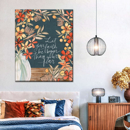 Let Your Faith Be Bigger Than Your Fear Canvas Wall Art - Canvas Religious Wall Art - Christian Wall Decor Living Room