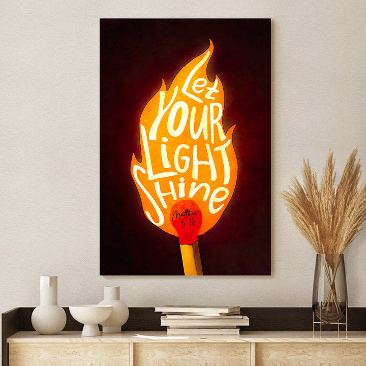 Let Your Light Shine Canvas Christian Wall Art - Wall Decorator