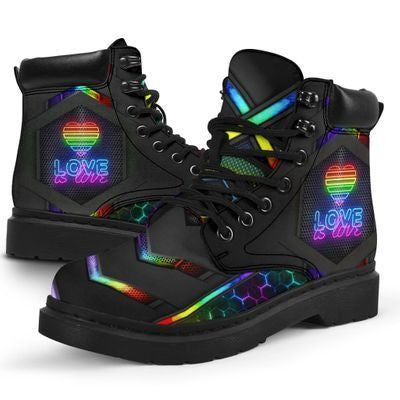Lgbt Love Is Love Hexagon Season Tbl Boots - Christian Shoes For Men And Women