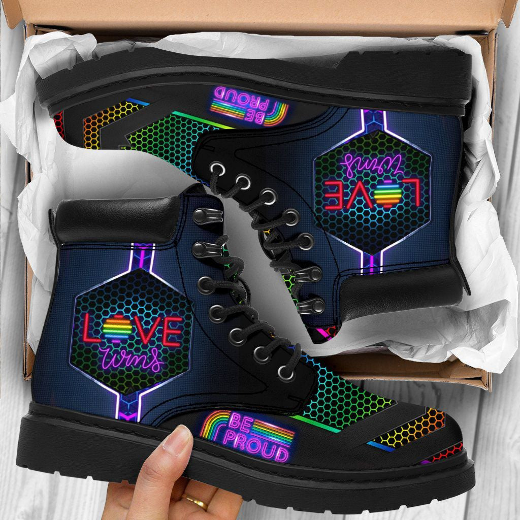 Lgbt Love Wins Be Proud Tbl Boots - Christian Shoes For Men And Women