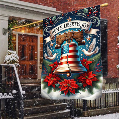 Liberty Bell Christmas Flag - Religious Christmas House Flags - Religious Christmas House Flags - Christmas Flags
