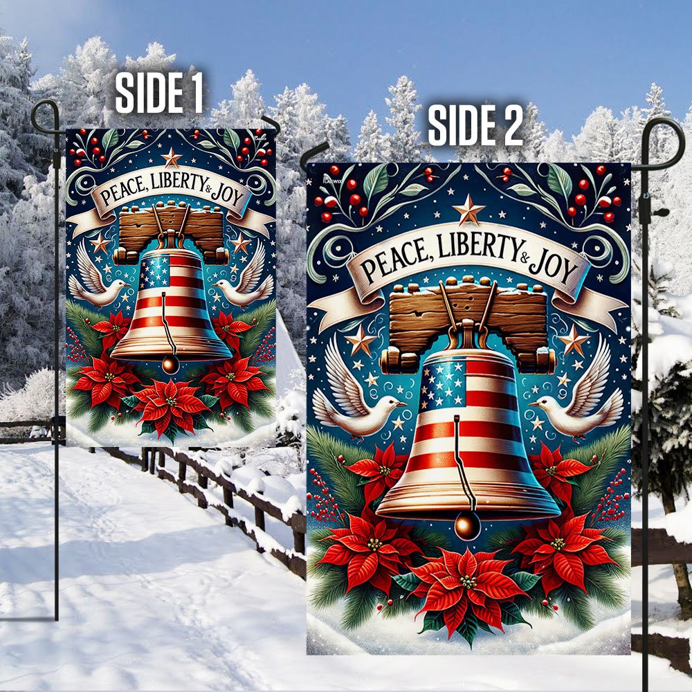 Liberty Bell Christmas Flag - Religious Christmas House Flags - Religious Christmas House Flags - Christmas Flags