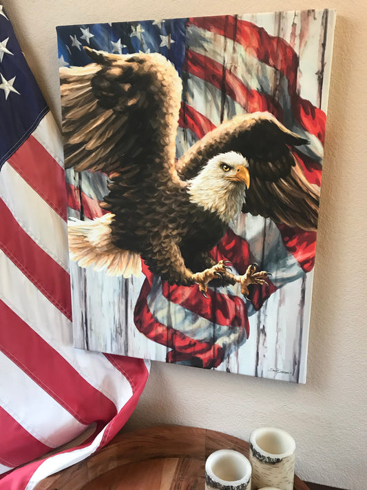 Liberty Eagle Canvas Wall Art - Christian Wall Decor - Religious Gift