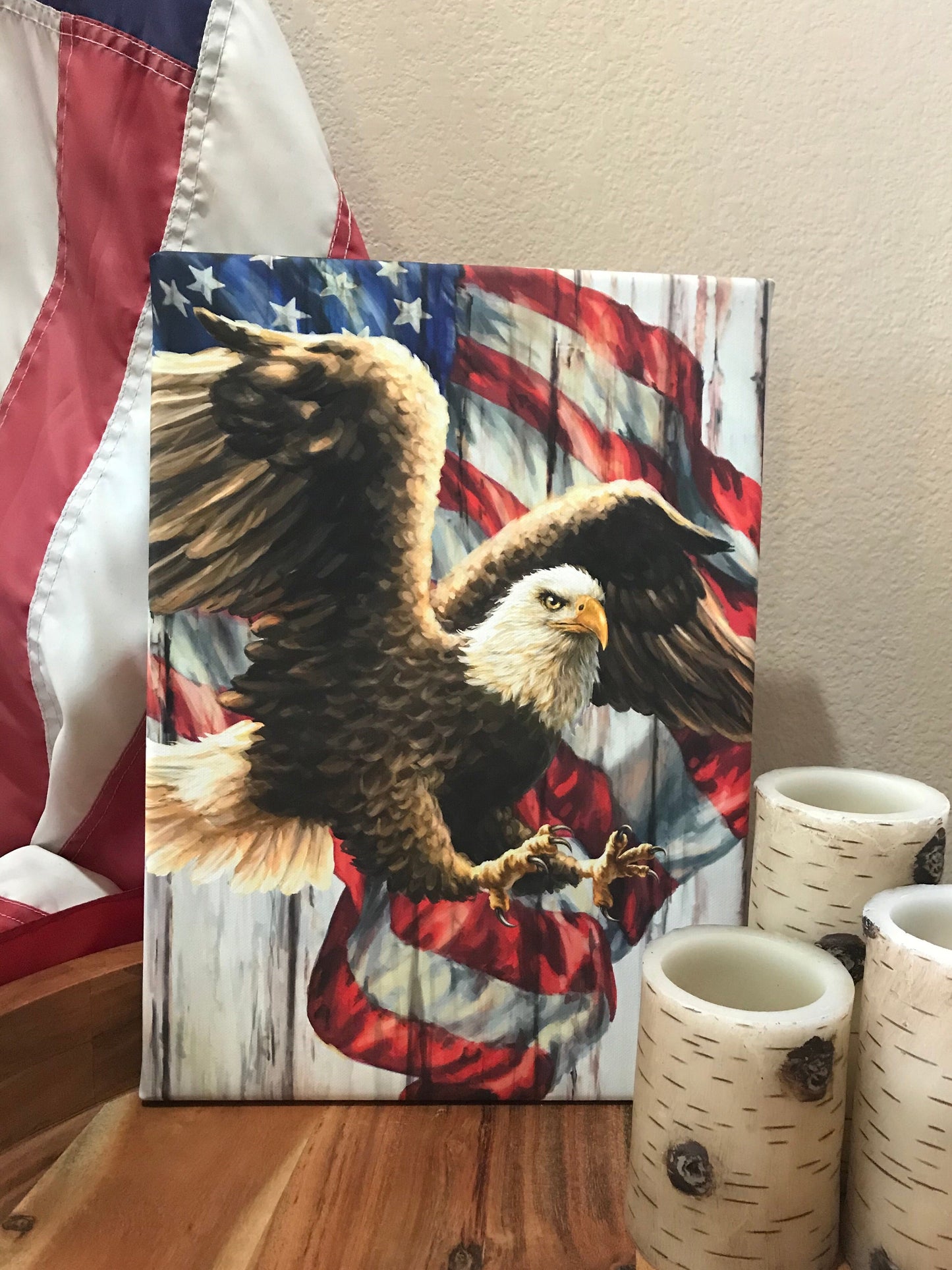 Liberty Eagle Canvas Wall Art - Christian Wall Decor - Religious Gift