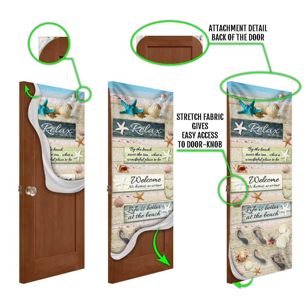 Life Is Better At The Beach Door Cover - Religious Door Decorations