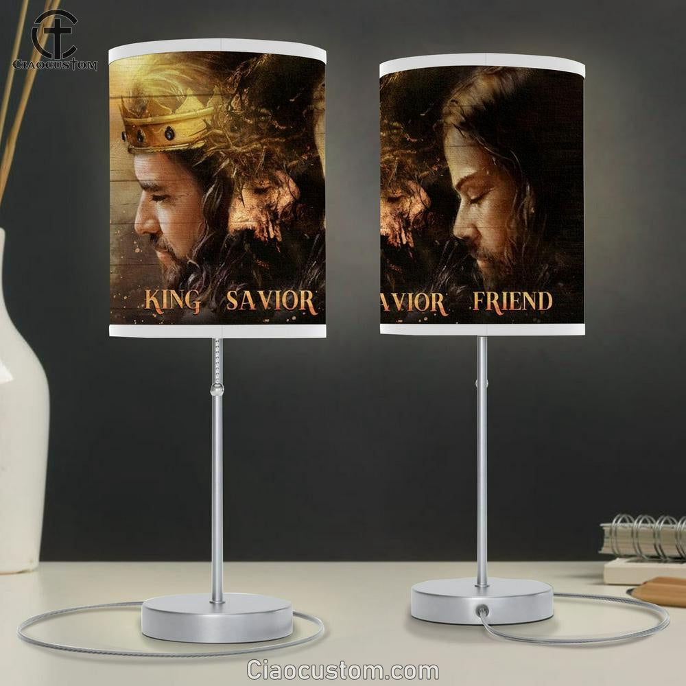 Life Of Jesus, King, Savior, Friend Table Lamp