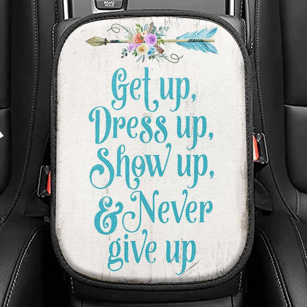 Light Blue Boho Seat Box Cover, Encouragement Gifts For Women, Bohemian Motivational Car Interior Accessories