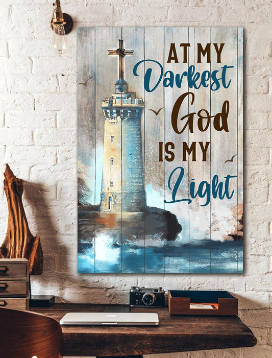 Light House At My Darkest God Is My Light Canvas - Canvas Decor Ideas