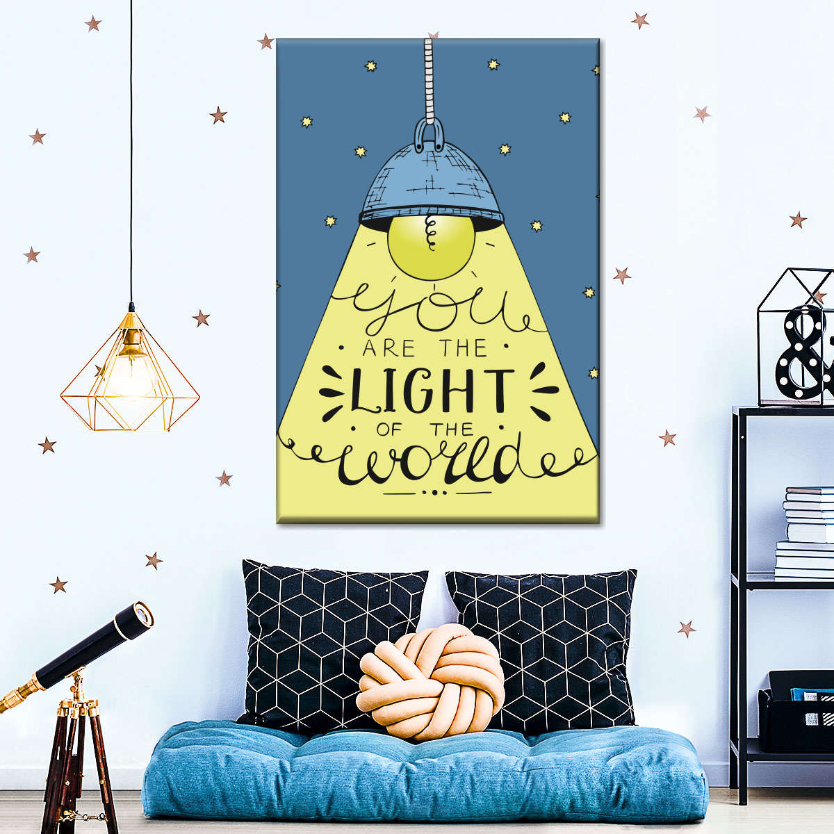 Light Of The World Bible Verse Canvas Wall Art - Canvas Religious Wall Art - Christian Wall Decor Living Room