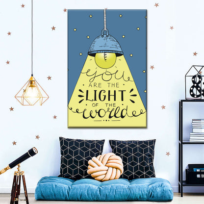 Light Of The World Bible Verse Canvas Wall Art - Canvas Religious Wall Art - Christian Wall Decor Living Room