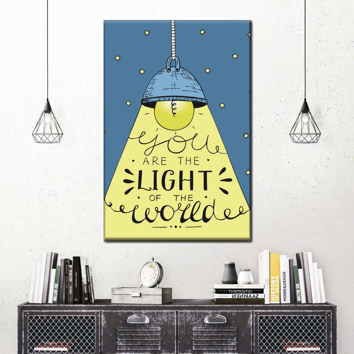 Light Of The World Bible Verse Canvas Wall Art - Canvas Religious Wall Art - Christian Wall Decor Living Room