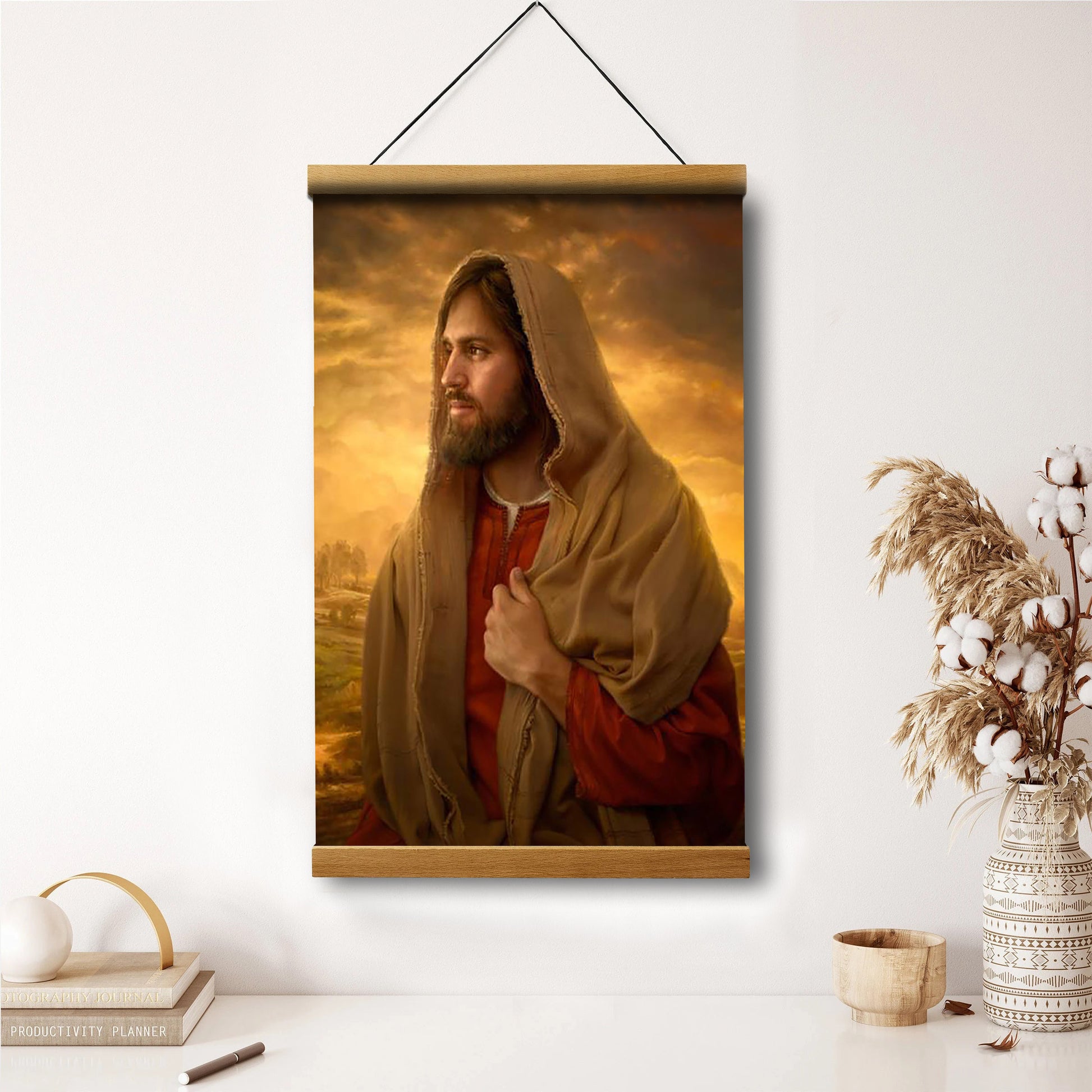 Light Of The World Hanging Canvas Wall Art - Jesus Picture - Jesus Portrait Canvas - Religious Canvas