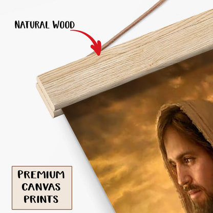 Light Of The World Hanging Canvas Wall Art - Jesus Picture - Jesus Portrait Canvas - Religious Canvas