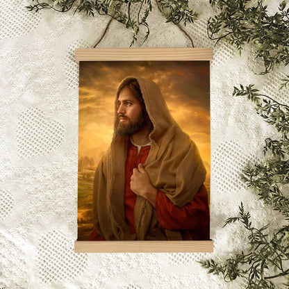 Light Of The World Hanging Canvas Wall Art - Jesus Picture - Jesus Portrait Canvas - Religious Canvas