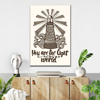 Light Of The World Quote Canvas Wall Art - Canvas Religious Wall Art - Christian Wall Decor Living Room