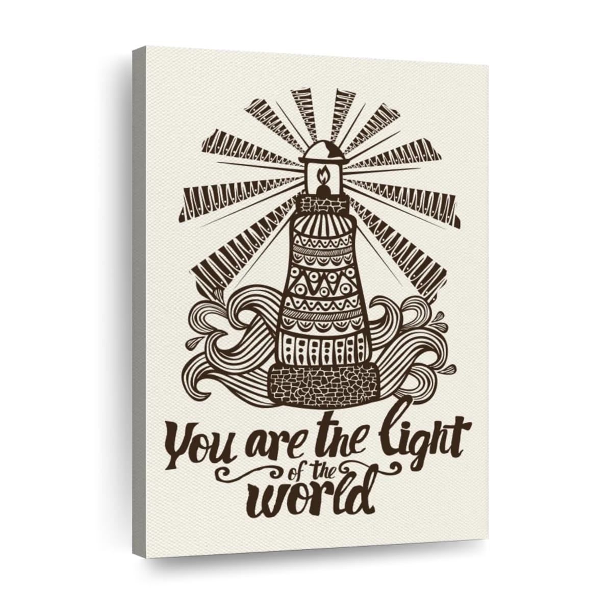 Light Of The World Quote Canvas Wall Art - Canvas Religious Wall Art - Christian Wall Decor Living Room