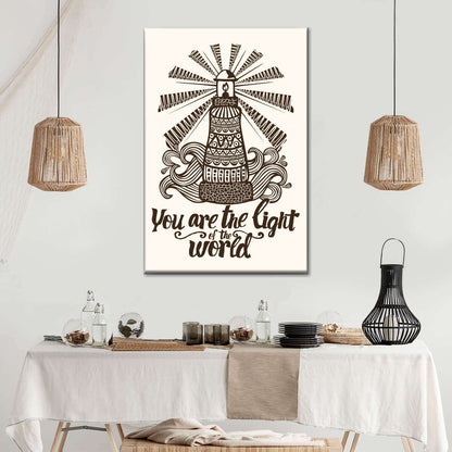 Light Of The World Quote Canvas Wall Art - Canvas Religious Wall Art - Christian Wall Decor Living Room