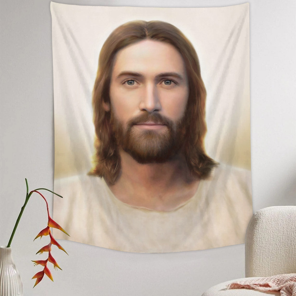 Light Of The World Tapestry - Jesus Picture - Religious Tapestry - Christian Tapestry Wall Hangings