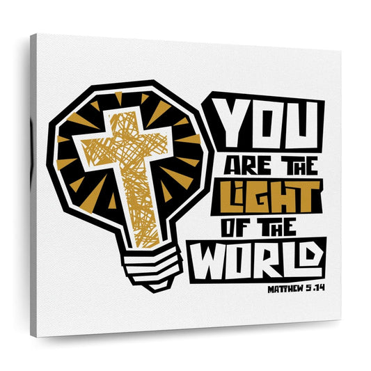 Light Of The World Verse Square Canvas Art - Christian Wall Decor - Christian Wall Hanging