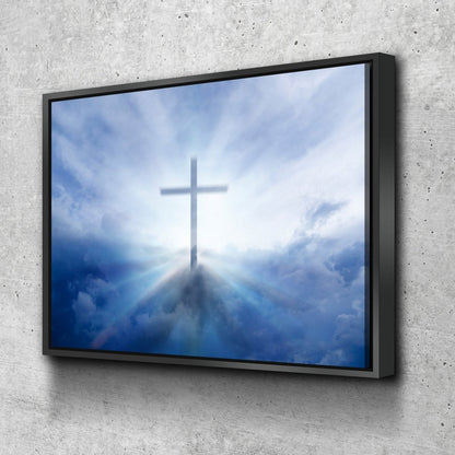 Light Rays On Cross Wall Art - Christian Canvas Wall Art