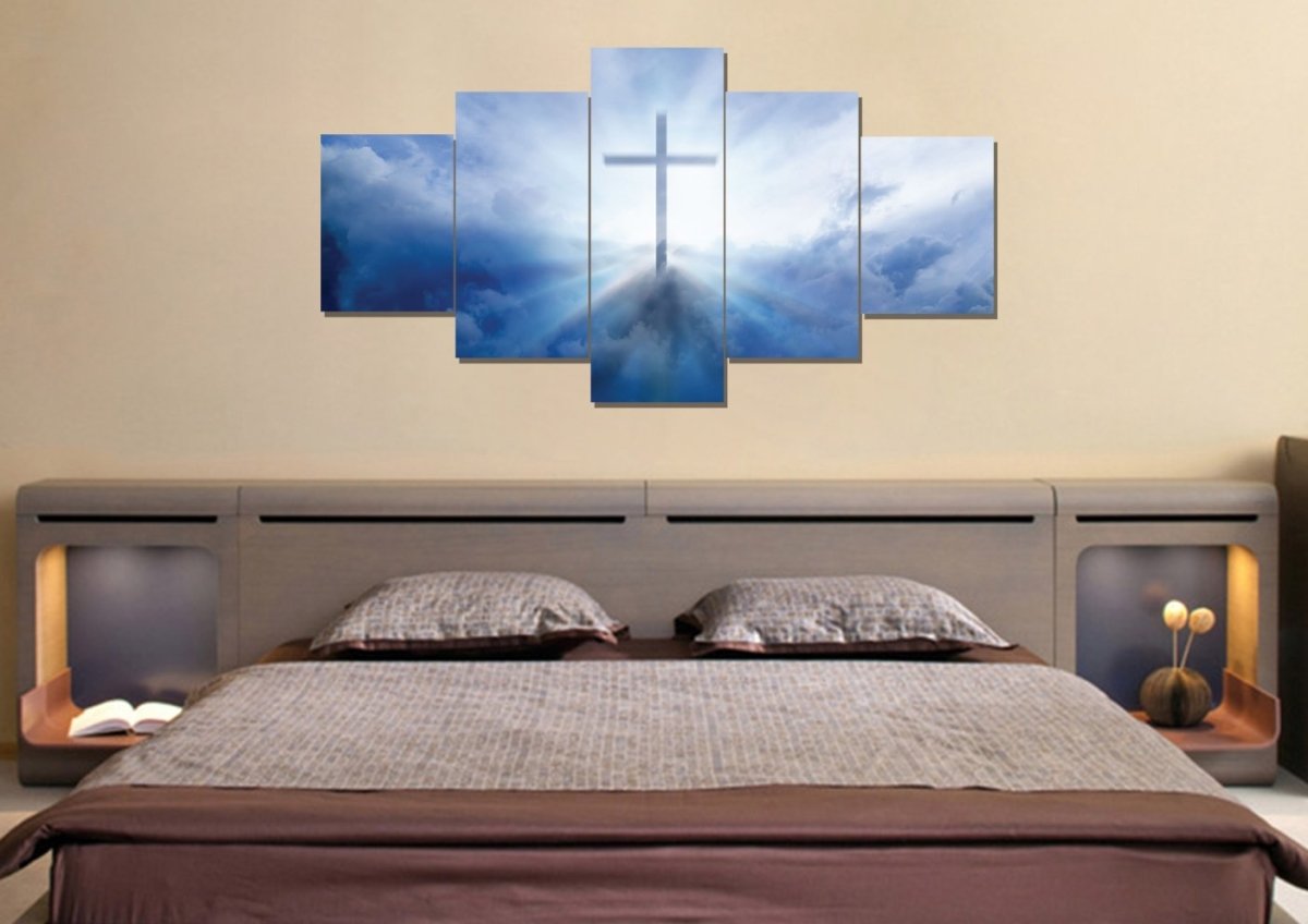 Light Rays On Cross Wall Art - Christian Canvas Wall Art