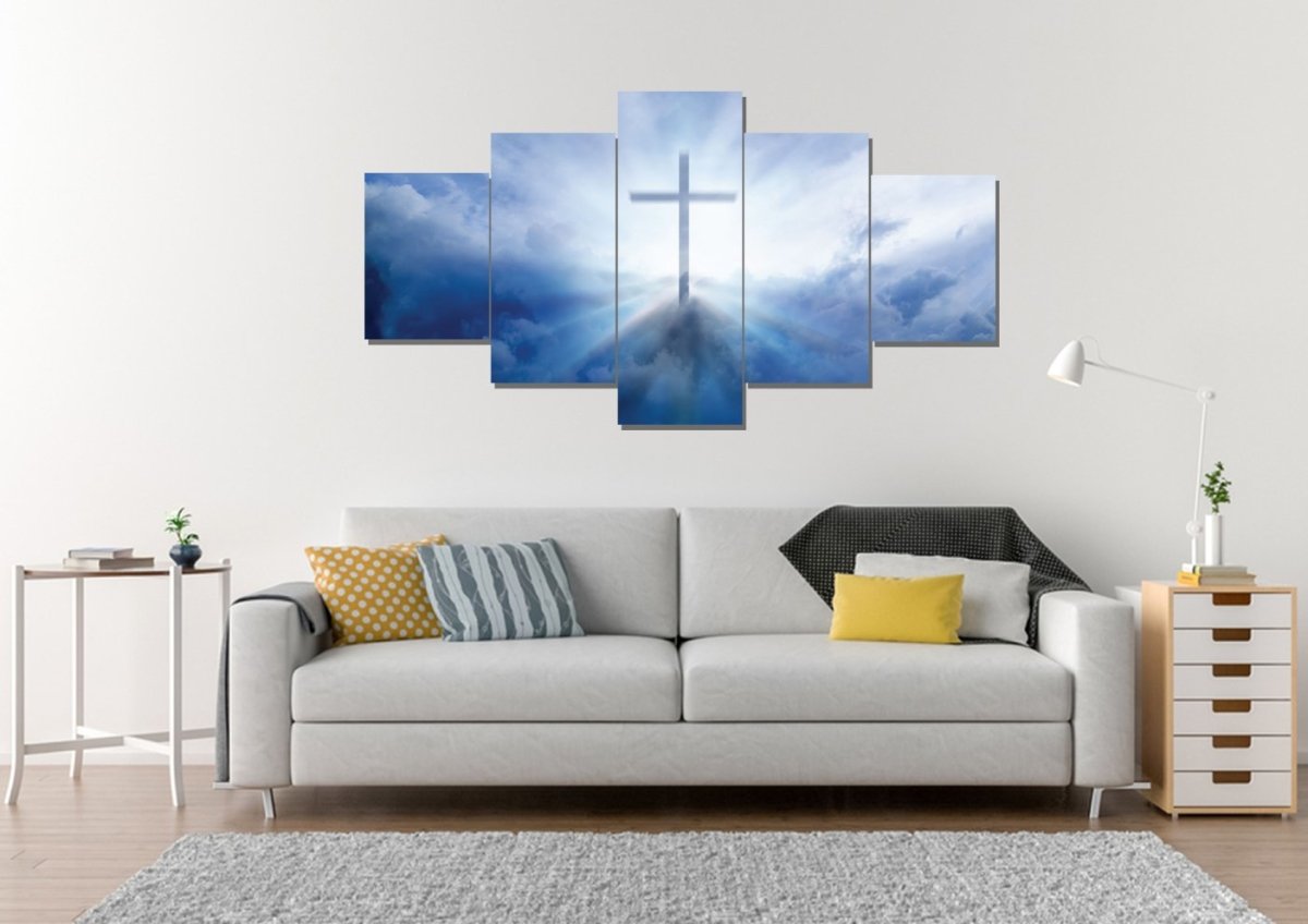 Light Rays On Cross Wall Art - Christian Canvas Wall Art