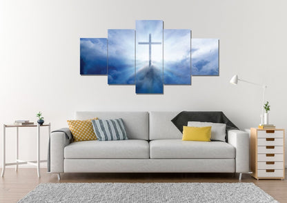 Light Rays On Cross Wall Art - Christian Canvas Wall Art