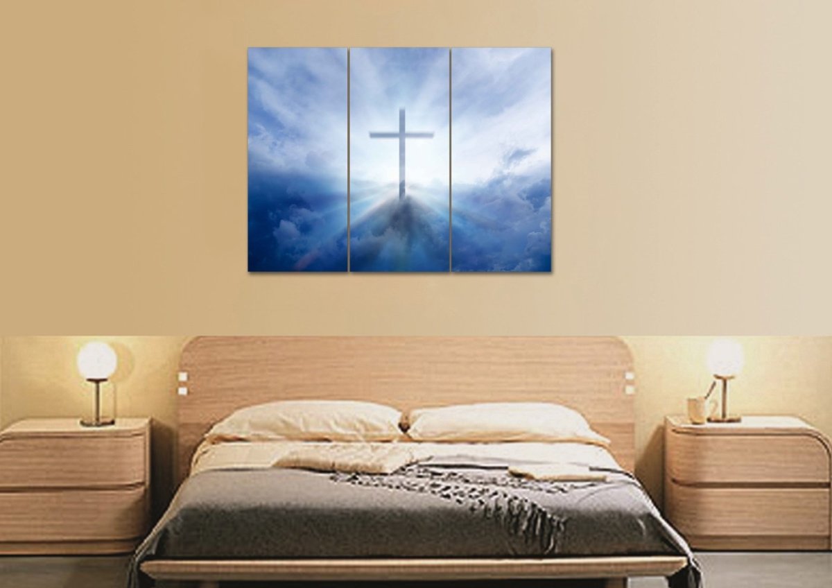 Light Rays On Cross Wall Art - Christian Canvas Wall Art