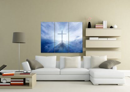 Light Rays On Cross Wall Art - Christian Canvas Wall Art