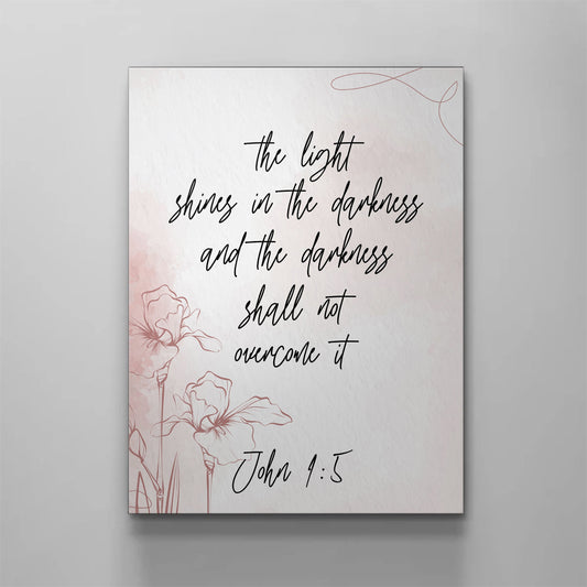 Light Shines In Darkness Canvas - Religious Canvas Art - Christian Canvas Wall Art - Ciaocustom